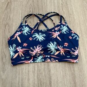 Adore Me Cora Cozy Bra Lined Plus Size 1x in Tropical Print Sports Activewear